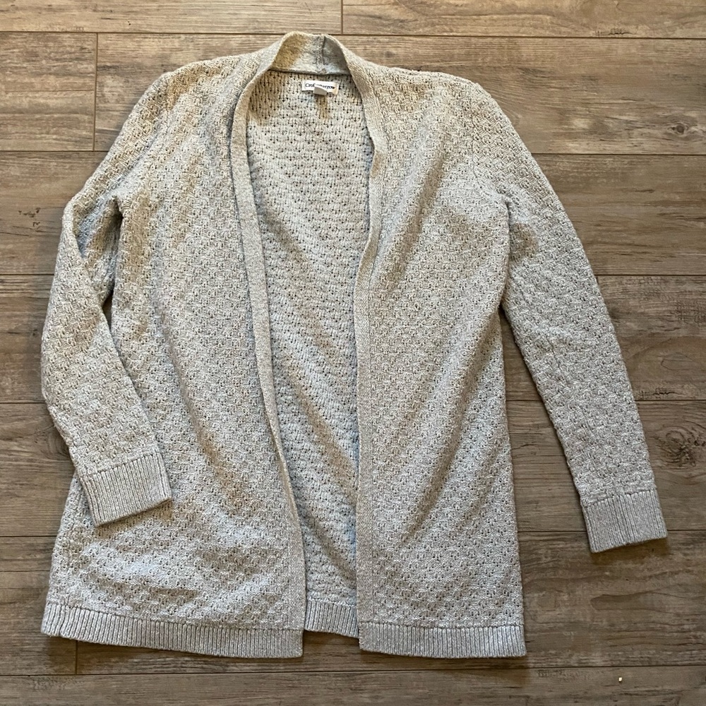 Light Grey Woven Cardigan